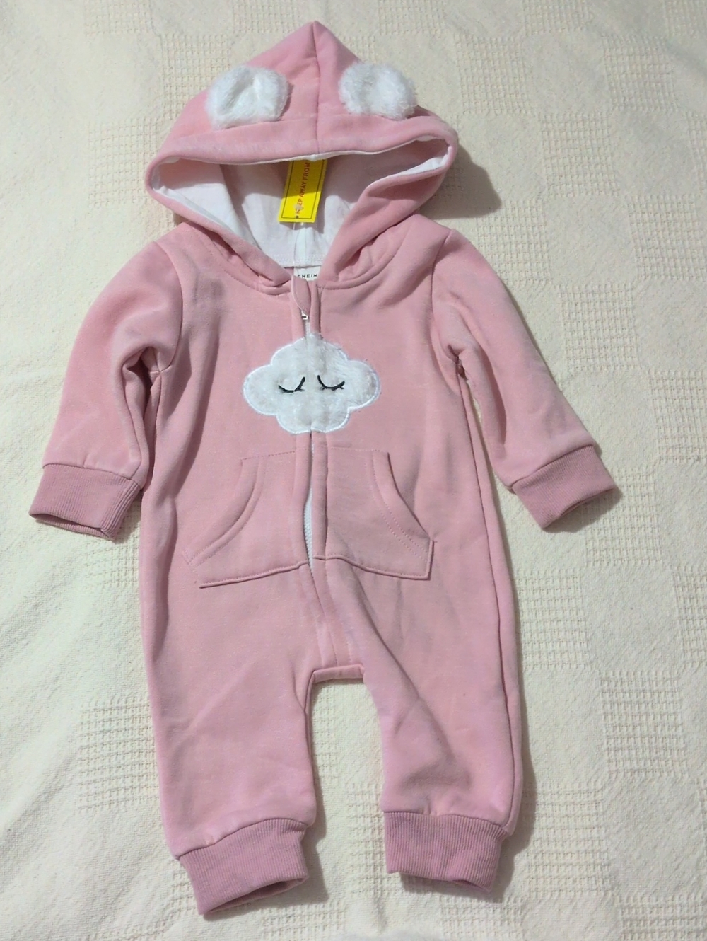 Baby Pink Cloud Hooded One-Piece